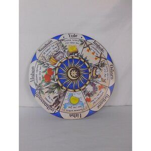 Wheel Of The Year Wicca Pagan Sabbat Wall Plaque Sun Moon Altar Decor Art